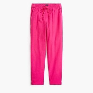 J Crew linen drawstring pants. Hot pink. Size 4